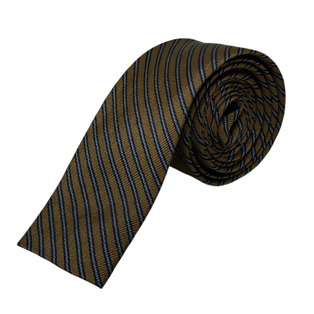 Vintage Haband Silk Square.Tip Skinny Repp Tie